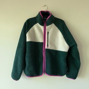 New Balance x Bandier Jacket Fleece Full Zip Green Pink L